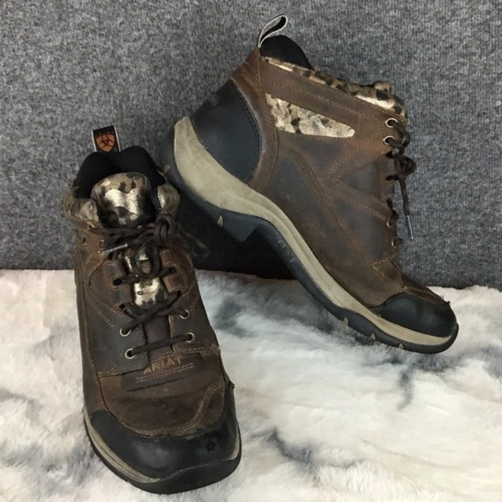 Ariat Women's Terrain H2O Waterproof‎ Camo Leopard Boots Size 9 B